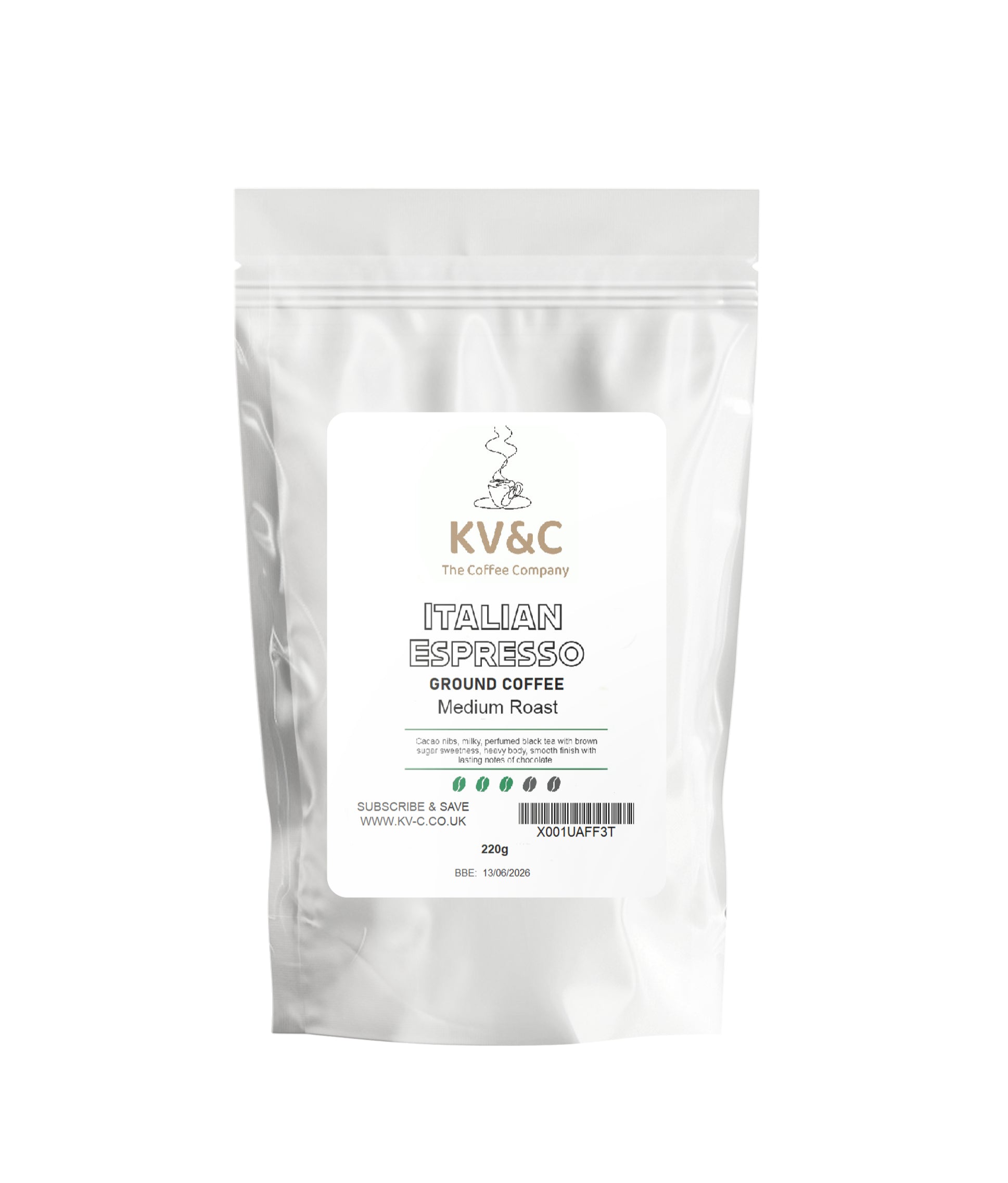 Ground Coffee | Italian Espresso | Medium Roast | Heavy Body | Chocolate Notes