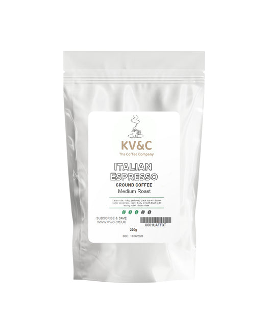 Ground Coffee | Italian Espresso | Medium Roast | Heavy Body | Chocolate Notes