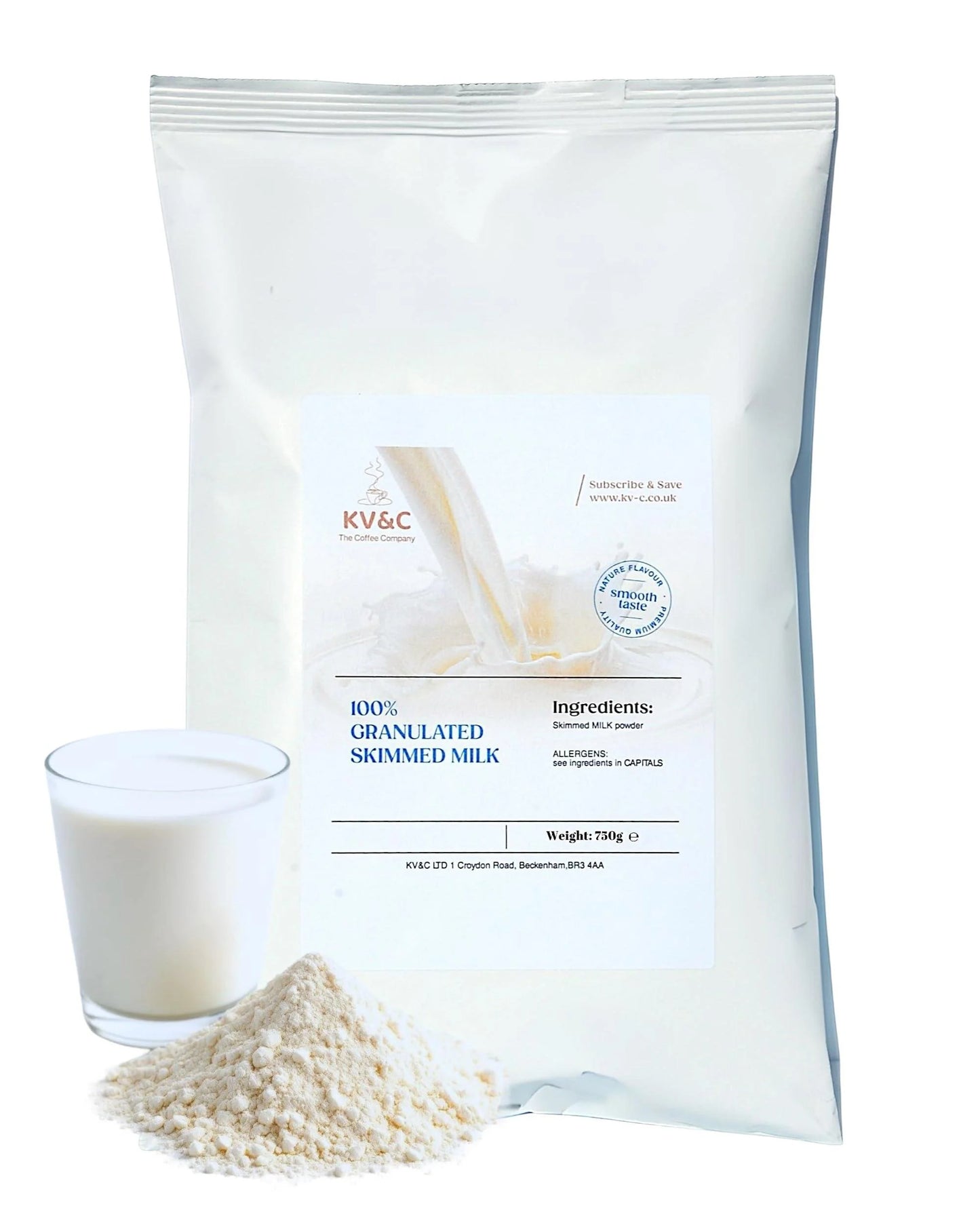 KV&C - Fine Granulated Powder Skimmed Milk 750g The Convenient Powdered Alternative to Fresh Milk for Cooking | Baking | Drin