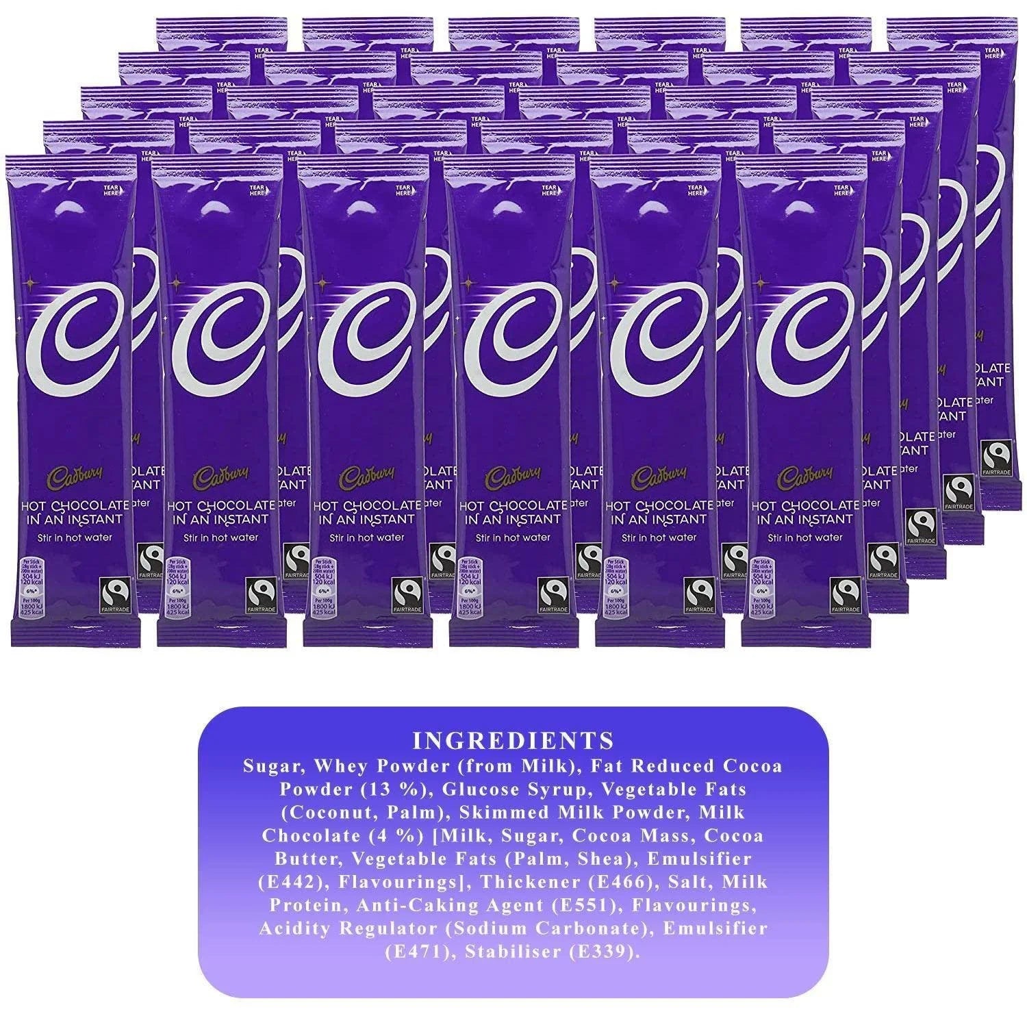 Cadbury Instant Hot Chocolate Sachets - 50x28g